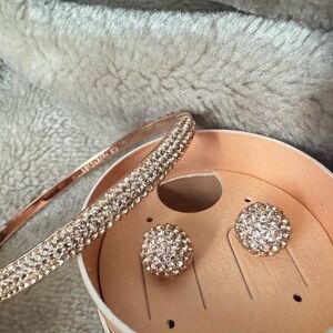 Elegant Rose Gold Bracelet and Earring Set